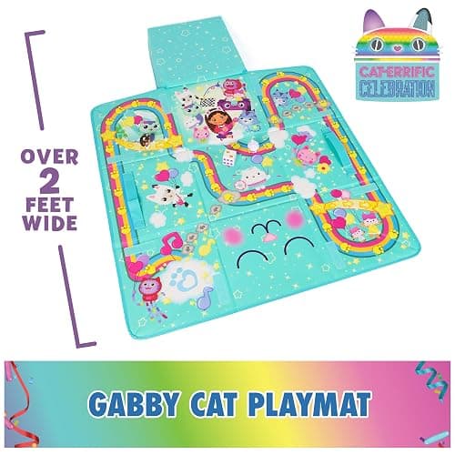 DreamWorks GABBY'S Dollhouse, Gabby Cat Playmat, with 2 Figures, Dollhouse Accessories & Board Game with Dice, Kids Toys for Girls & Boys Ages 3 and Up thumbnail 2