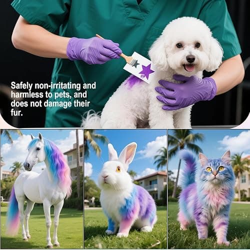 UNIPUP Semi-Permanent Dog Hair Dye Safe and Gentle Pet Hair Dye for Dogs, Cats and All Pets U-PHD02（Cotton Candy thumbnail 7