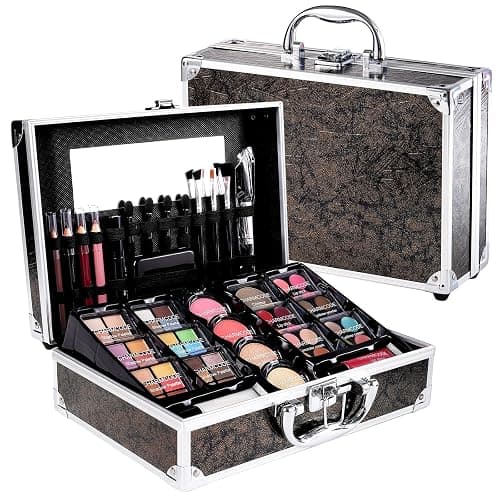 Makeup Kit for Teen Girls & Women Full Kit, Beauty Train Case with Starter Cosmetics Set, Make Up Valentine's Gift Box with Eyeshadow,Lipgloss,Highlight,Blush,Lip&Eye Pen,Brush & More(GoldenBrown) thumbnail 8