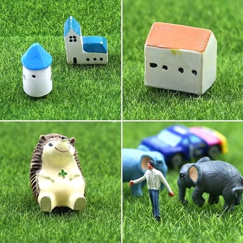 Elcoho 6 Pieces Fake Grass for Crafts Fairy Garden 6 x 6 Inches Artificial Garden Grass for Miniature Ornament Dollhouse DIY Decoration thumbnail 7