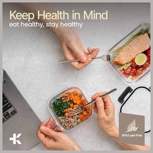 Bakken Borosilicate Glass Food Storage Containers with Lids 24 Pieces, BPA-Free Stackable Lunch & Leftover Containers, Microwave, Freezer & Dishwasher Safe, 100% Airtight Leak-Proof, Black thumbnail 3