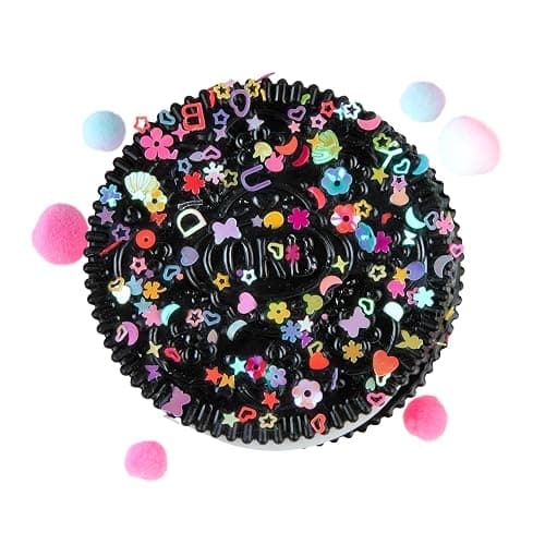 ORB Tabalicious Taba-Pops Jumbo Black TABA Squishy Cookie - Super Soft, Jumbo Sized Sandwich Cookie - Squish, Squeeze, Pinch for Stress Relief - Play Food Squishy Fidget Toys for Kids and Adults thumbnail 4