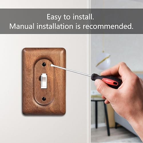 YDJSA Solid Walnut Light Switch Cover Decorative Single Toggle Wall Plate for Rustic Contemporary Interiors - Single Toggle thumbnail 4