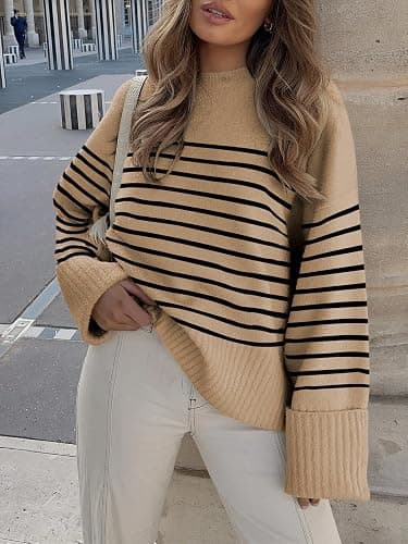 ANRABESS Women's Oversized Sweaters 2026 Long Sleeve Fuzzy Knit Casual Chunky Pullover Sweater Fall Outfits Clothes thumbnail 2