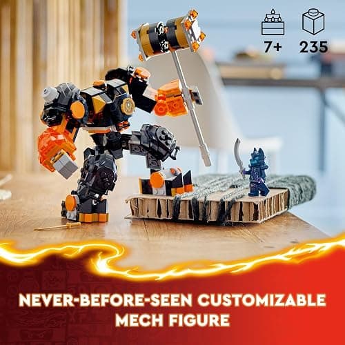 LEGO NINJAGO Cole’s Elemental Earth Mech Mini Ninja Toy, Customizable Action Figure Adventure Toy with Cole and Wolf Warrior Minifigures, Ninja Gift for Boys, Girls and Kids Ages 7 and Up, 71806 thumbnail 2