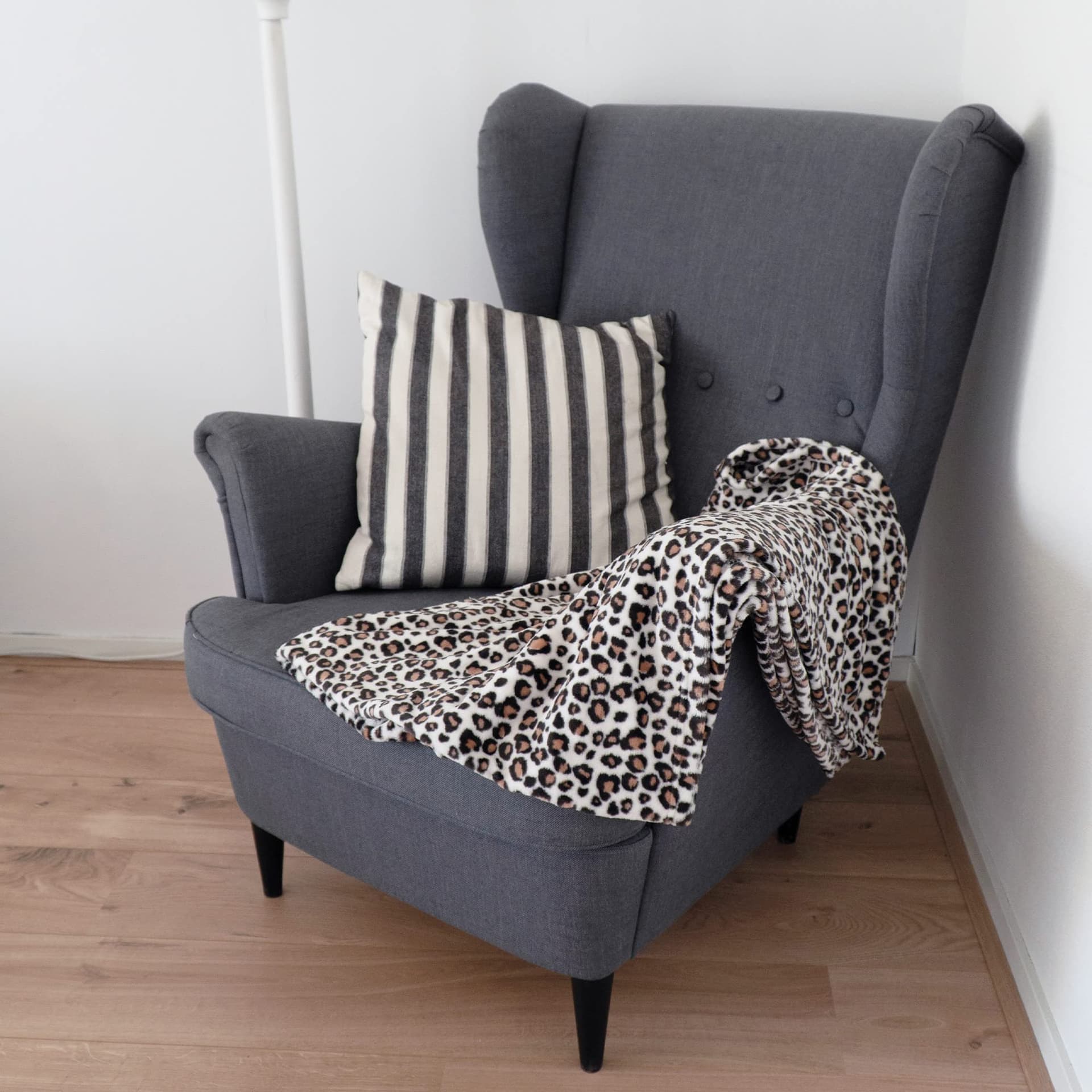 Fleece plaidlanket/doily leopard animal print 120 x 160 cm - Very soft coral/fluffy/teddy fleece - Leopard print throws thumbnail 2