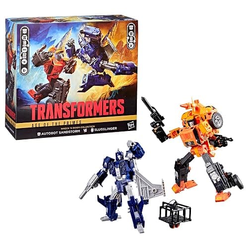 Transformers Age of the Primes Wreck 'n Doom Collection 2-Pack, 7.5-Inch Autobot Sandstorm and 5.5-Inch Slugslinger Action Figures, Robot Toys, 8+ (Amazon Exclusive) thumbnail 4