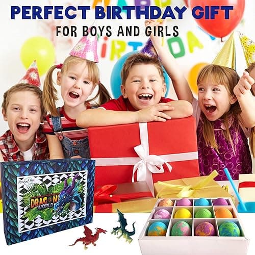 Bath Bombs for Kids with Surprise Inside - 12 Organic Bubble Bath Fizzies with Dragon Egg Toys. Gentle & Kids Friendly w/Rich Bubbles & Rainbow Colors, Birthday Gifts for Boys, Girls - Dragon Egg thumbnail 6