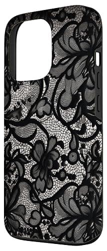 Motivo vintage pizzo nero Custodia per iPhone 13 Pro thumbnail 2
