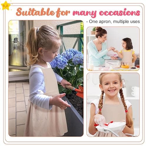 XLSXEXCL Kids Pinafore Apron, Cross Back Apron, Japanese Style Bib Aprons Home Clothes thumbnail 6
