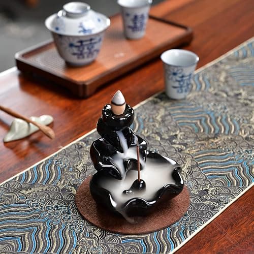 XUDREZ Waterfall Backflow Incense Burner with 20pcs Cones, Home Decorative Sticks Holder for Fragrance and Ornament thumbnail 2