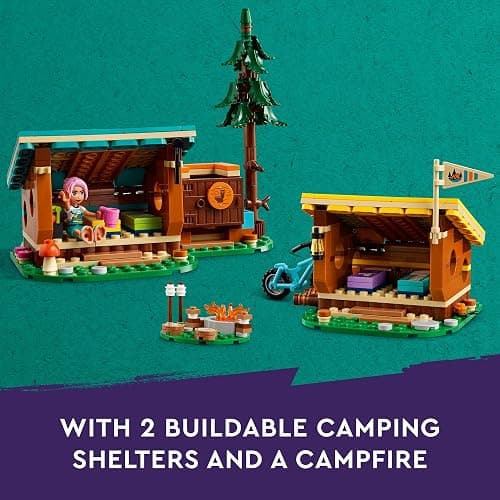 LEGO Friends Adventure Camp Cozy Cabins Camping Toy, Kids’ Nature Playset, Pretend Play Toy with 3 Mini Doll Characters and a Fox Toy Figure, Birthday Gift Idea for 7 Year Olds and Up, 42624 thumbnail 3
