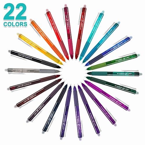 Erasable Gel Pens, 22 Colors Lineon Retractable Erasable Pens Clicker, Fine Point, Make Mistakes Disappear, Assorted Color Inks for Drawing Writing Planner and Crossword Puzzles thumbnail 3