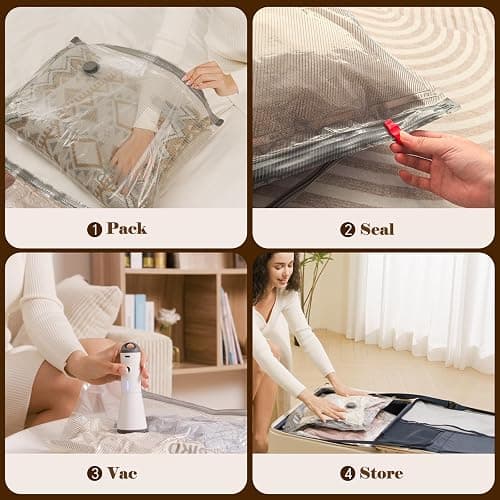 Vacbird Vacuum Bags for Travel with Rechargeable air Pump, Carry-on Size Compression Packing Bags for Luggage and Suitcase, Space Saver for Clothes and Clothing 9 Combo Travel Size thumbnail 6