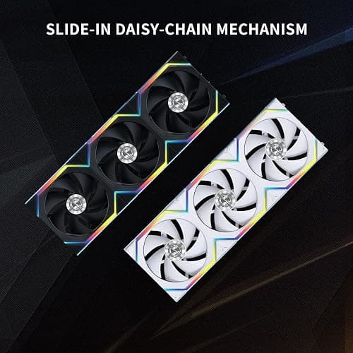 Lian Li UNI Fan SL Wireless 120mm ARGB Fan - Triple Pack - 2.4 GHz Wireless Signal for RGB & Fans Control - Customizable Lighting Effects - Controller Included & Required - White (12SL1W3W) thumbnail 3