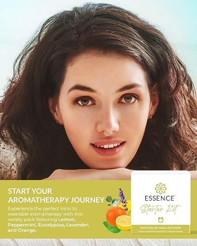 Essence Nasal Diffuser Starter Kit – Essential Oil Silicone Nose Ring Inhalers for Beginners – Wearable Aromatherapy Bundle for Relaxation, Energy & Breathing Support thumbnail 2