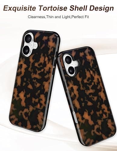 Jusy Magnetic Brown Tortoise Shell Phone Case for iPhone 15,Yellow | Compatible with MagSafe,Cute Aesthetic Cheetah Leopard Design,TPU and PC Protective Shockproof Cover thumbnail 3