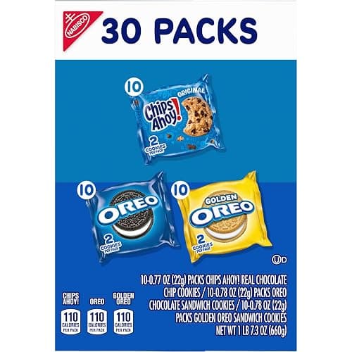 Nabisco Sweet Treats Cookie Variety Pack OREO, OREO Golden & CHIPS AHOY!, 30 Snack Packs (2 Cookies Per Pack) thumbnail 14