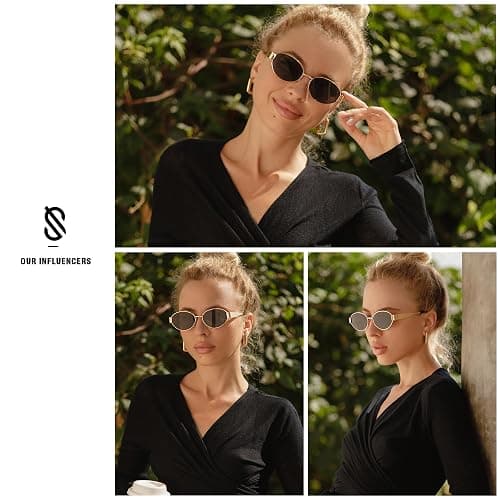 SOJOS Retro Oval Sunglasses for Women Men Trendy Sun Glasses Classic Shades UV400 Protection SJ1217 thumbnail 3