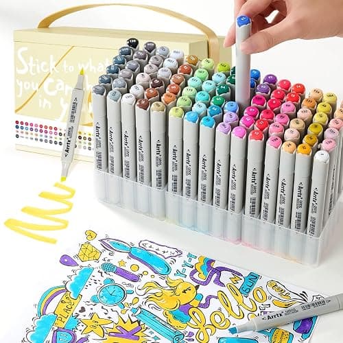 Arrtx Alcohol Markers OROS 90 Colors,Brush and Chisel Tip,Art Markers for Artists Adult Coloring Sketch Illustration, Comic thumbnail 2