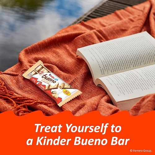 Kinder Bueno White Chocolate Bars with Hazelnut Filling, 30 Packs of 2, Bulk Chocolate Candy Bars for Game Day, Football Party Supplies, Snacks for Adults, 1.4 oz Per Pack thumbnail 6