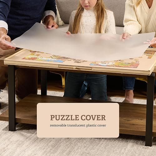 1500 Pieces Puzzle Board with 6 Storage Drawers and Protective Cover – Wooden Jigsaw Puzzle Table for Families, Home Entertainment, and Puzzle Assembly thumbnail 5