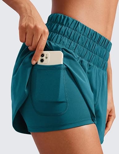 CRZ YOGA High Waisted Running Shorts for Women 3" - Split Breathable for Athletic Tennis Gym Workout with Pockets thumbnail 5