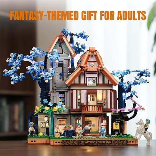 Lumibricks Sylvan-Inn Treehouse Lighting Building-Bricks-Set - 3120 Pcs Elf Hotel Cabin Collection Tree House LED Light Set for Adults and Retro House Collectors thumbnail 8