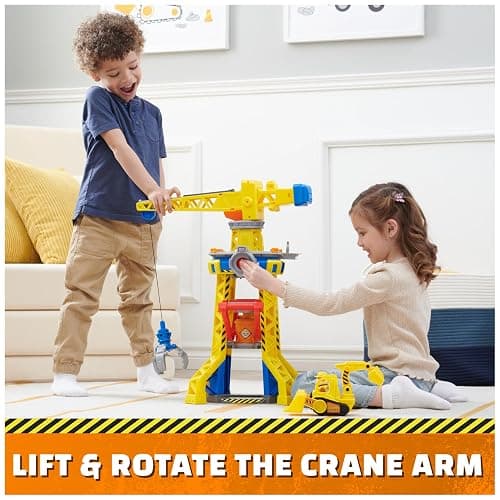 Rubble & Crew, Bark Yard Crane Tower Playset with Action Figure, Toy Bulldozer & Kinetic Build-It Play Sand, PAW Patrol Kids Toys for Boys & Girls 3+ thumbnail 8