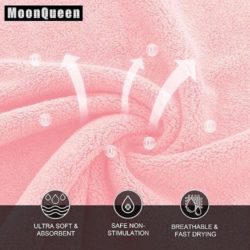 MOONQUEEN Ultra Soft Premium Washcloths Set - 12 x 12 inches - 24 Pack - Quick Drying - Highly Absorbent Coral Velvet Bathroom Wash Clothes - Use as Bath, Spa, Facial, Fingertip Towel (Pink) thumbnail 2