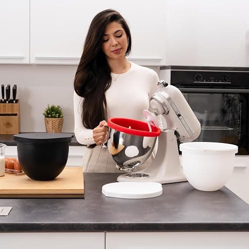 MixAid™ Silicone Liners for KitchenAid Tilt-Head 5 Qt Mixers – Attachments & Accessories – No Need for Replacement Bowls – Includes 3 Liners & 3 Lids (Not for Bowl-Lift Models) – Patented thumbnail 2