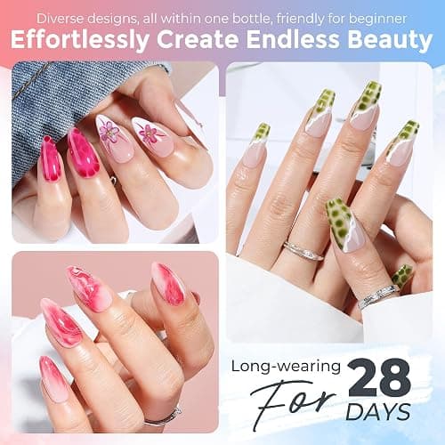 Luckyfairy Blooming Gel Nail Polish Clear: 15ml Nail Blooming Gel Uv Led Blossom Nail Art Accessories Stuff for Spreading Effects, Marble Watercolor Halloween Floral Print Nails Art Design Magic Gift thumbnail 5