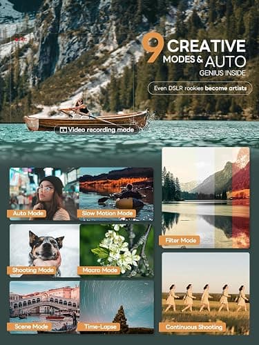 8K 64MP Digital Cameras for Photography - 16X Zoom Autofocus, WiFi, with 180° Flip Screen, 64G TF Card & 2 Batteries, Professional Camera for YouTube Vlogging Live Streaming (Black) thumbnail 4