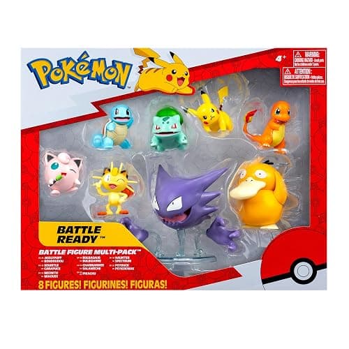 Pokemon Battle Figure 8 Pack - Six 2-Inch and Two 3-Inch Battle Ready Figures including Pikachu thumbnail 4