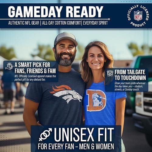 Team Fan Apparel NFL Modern Throwback T-Shirt - Cotton & Polyester Short Sleeve Adult Sports Tee thumbnail 4