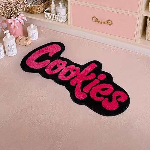 LAKEA Handmade Cookies Tufted Rug for Bedroom Irregular Shaped Tufted Carpet Mat Soft Plush Gift Room Decoration (39.4X17.7inch (100X45cm)) (Pink) thumbnail 7