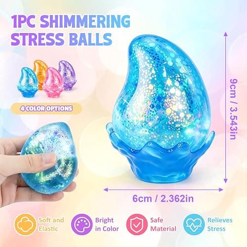 Water Drop Squishy Fidget Toys, Slow Rise Squishy Stress Balls Relief Toy, Squeeze Squishies Toys for Anxiety Relief, Sensory Squeeze Ball for Kids Adults, Office Classroom Party Favors thumbnail 2