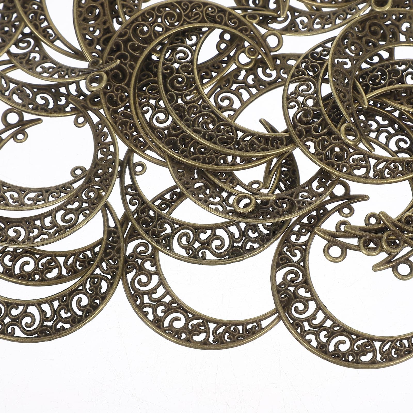 ULDIGI 50pcs Moon Charms - Hollow Crescent Moon Pendants For Diy Jewelry Necklaces Bracelets Earrings Celestial Craft Projects thumbnail 3