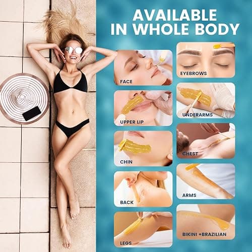 Waxing Kits Wax Warmer Full Kit, Wax Heater Kit with Wax Warmer, 4 * 100g Beads and 30 Pcs Spatulas, Painless at Home Wax Warme Hair Removal thumbnail 5