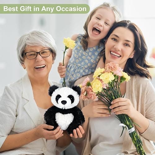 SuzziPals Heatable & Coolable Panda Stuffed Animals, Cute Microwavable Heating Pad Plushies for Soothing & Relaxation,Emotional Support Stuffed Plush Toys, Panda Gifts thumbnail 2