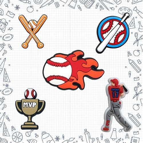 BULKITEM 25PCS Sports Shoe Decoration Charms,Basketball Soccer Baseball Golf Football Shoe Decoration Charms thumbnail 4