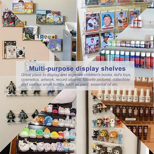 FEMELI Nail Polish Wall Rack, 6 Shelves Acrylic Organizer (15 Inch, White) | Acrylic Nail Polish holder wall for 66-90 Bottles, Multi-Purpose Floating Shelves for Nail Salon, Small Space thumbnail 5