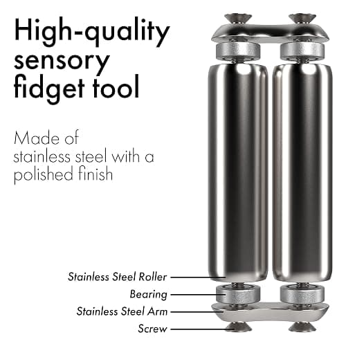 ONO Roller - Handheld Fidget Toy for Adults | Help Relieve Stress, Anxiety, Tension | Promotes Focus, Clarity | Compact, Portable Design (Natural, Full Size - Stainless Steel) thumbnail 2