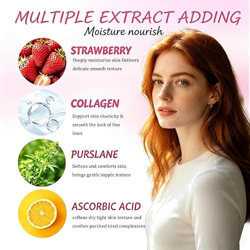 6 Pcs Strawberry Skincare Set for Teens Girls,Gentle Moisturizing Cleansing | Facial Cleanser for Girls 10-12,Daily Skin Care Routine Kit,Teen Girl Gifts Trendy Stuff,Birthday Gifts,Spa day kit for Women thumbnail 6