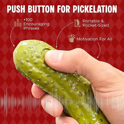 DR DINGUS Emotional Support Pickle - +100 Positive Inspirational Phrases - Press Button - Funny Family Friendly Gag Toy for Class, Office, Gift, Friends thumbnail 4