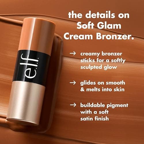 e.l.f. Soft Glam Cream Bronzer Stick, Fair | Buildable Cream Bronzer for A Long-Lasting Sculpted Glow & Satin Finish, Twist-Up Design, Vegan & Cruelty-Free thumbnail 2