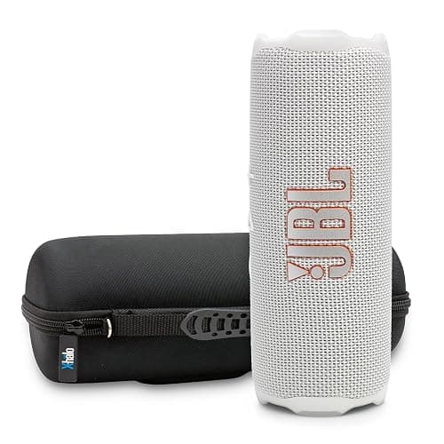 JBL FLIP 7 (White) Waterproof Portable Speaker Bundle with X-Halo Hardcase (Black) - Image 1