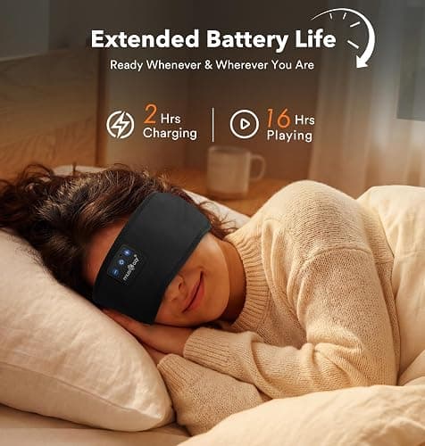 MUSICOZY Sleep Headphones Headband Bluetooth 5.4 Cool for Sleep & Sport | Comfortable Wireless Headband Earphones W/ Ultra-Thin Speakers. Perfect For Side Sleepers, Yoga, Travel & Relax. Great Gift thumbnail 5