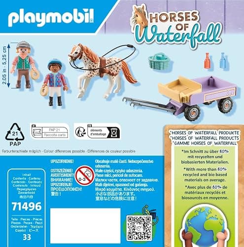 PLAYMOBIL Horses of Waterfall 71496 Ponykutsche, Zauberhafter Ausflug mit dem Pony, aufregende Abenteuer auf der Waterfall Ranch, detailreiches Spielzeug für Kinder ab 4 Jahren thumbnail 5
