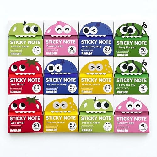 Rarler 12 Boxes of Transparent Pull-Out Sticky Notes (960 Sheets Total) - Office Stationery Work Accessories with Strong Adhesion, No Residue, 50 Reuses Per Sheet, Suitable for Office Work - Image 1
